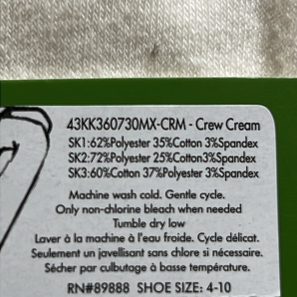 Kate Spade leopard Print/Cream Crew Socks - Picture 8 of 8